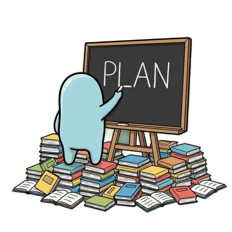 Biti writing a personalized plan on a chalkboard